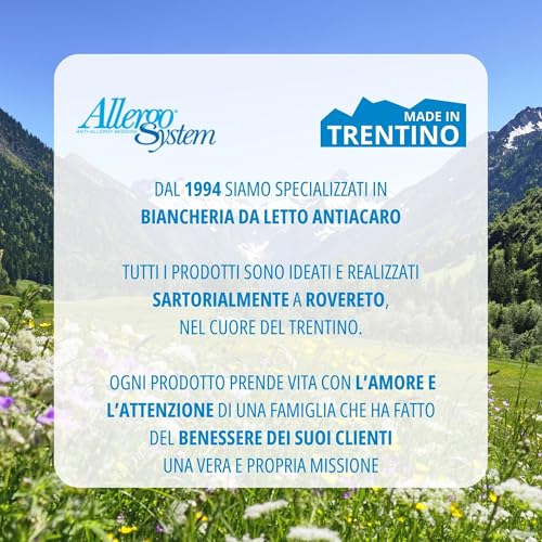 Allergosystem Set Coprimaterasso Antiacaro Matrimoniale con Cerniera 170x200cm e 2 Federe Cuscino Letto 50x80cm - Dispositivo Medico Antiacaro e Anallergico MADE IN ITALY - Linea Nuvola - Dettaglio recensione 4