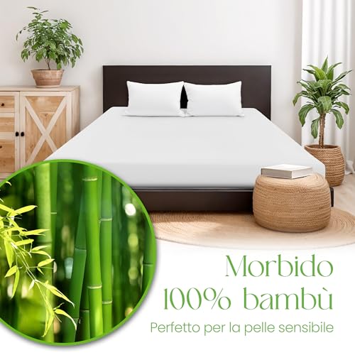 Coprimaterasso Antiacaro 160x200 cm - 100% Bambu Super Morbido Matrimoniale Coprimaterasso 160x200 - Dettaglio recensione 4