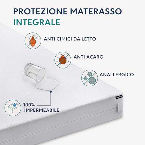 Dreamzie Coprimaterasso Singolo Impermeabile 90x190x25 cm - Coprimaterasso Antiacaro Integrale con Chiusura a Zip per Allergici - Prova pratica