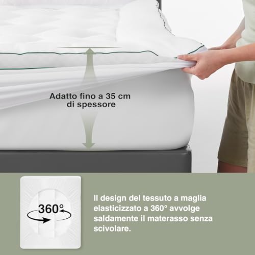 Novilla Topper Imbottito 5 cm 160x190 – Matrimoniale Extra Comfort, Traspirante e Lavabile, con Coprimaterasso Trapuntato a Tasca Profonda 30 cm - Dettaglio recensione 4