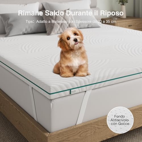 Novilla Topper Matrimoniale 160x190, 7.5cm Memory Foam + Schiuma Alta Densità, Coprimaterasso Morbido Traspirante, Fodera Rimovibile Lavabile per Letto, Campeggio, Ospiti - Dettaglio recensione 4