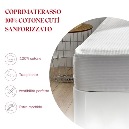 Pikolin Home - Coprimaterasso in tessuto fasciato 100% cotone, 80 x 190/200 cm, letto da 80 - Prova pratica