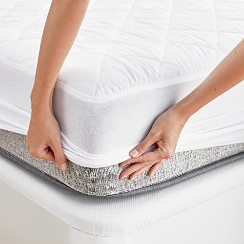 Pikolin Home - Coprimaterasso trapuntato, Antiallergico (Antiacaro, Batteri e Funghi), in fibra, impermeabile, antiacaro, 80 x 190/200 cm, colore Bianco, letto da 80, Tutte le misure - Funzionalità e accessori