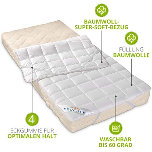 PROCAVE Proteggi Materasso Traspirante, Copri Materasso Realizzato in Cotone 100%, coprimaterasso con 4 gomme angolari 100x200 cm - Prova pratica