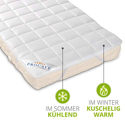PROCAVE Proteggi Materasso Traspirante, Copri Materasso Realizzato in Cotone 100%, coprimaterasso con 4 gomme angolari 100x200 cm - Funzionalità e accessori