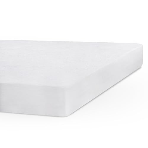SWEET HOME - Coprimaterasso Singolo in Cotone e Jersey Fresco, Antibatterico, Traspirante e Antipiega, Lenzuolo con Angoli Singolo Elasticizzati e Adattabili, Copri Materasso Lavabile 90x200x25 Bianco - Design e materiali