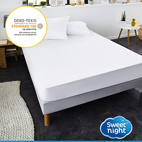 Sweet Night Coprimaterasso matrimoniale 180x200 cm | Impermeabile e antiacaro | Mollettone 100% cotone | Silenzioso e traspirante | Adatto anche a materassi spessi - Dettaglio recensione 4