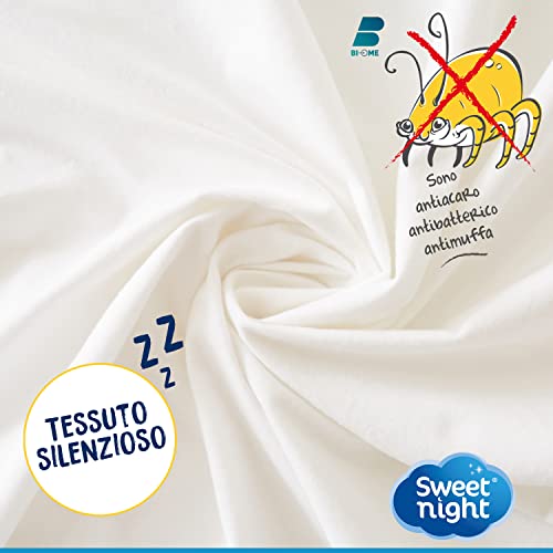 Sweet Night Coprimaterasso singolo 90x190 cm | Impermeabile e antiacaro | Mollettone 100% cotone | Silenzioso e traspirante - Funzionalità e accessori