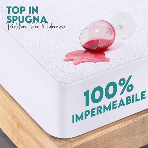 Utopia Bedding Coprimaterasso Matrimoniale Impermeabile 160 x 190 x 30 cm, Certificato OEKO-TEX, Proteggi Materasso, Traspirante, Lavabile, Stile Montato Tutto Intorno Elastico - Funzionalità e accessori