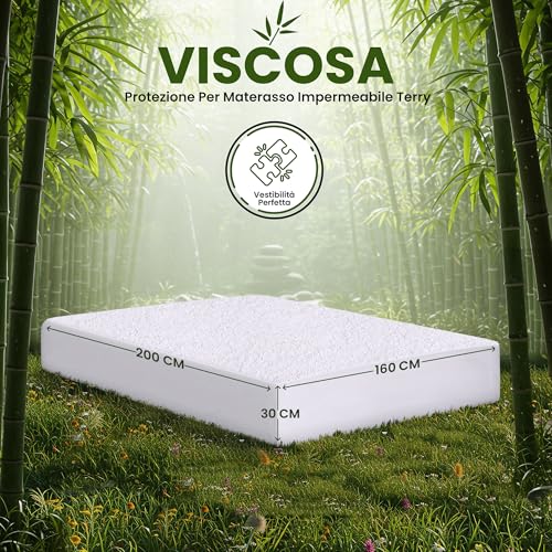 Utopia Bedding Coprimaterasso Matrimoniale Impermeabile 160 x 200 x 30 cm, Viscosa, Oeko-Tex Certified, Proteggi Materasso, Traspirante, Tutto Intorno Elastico - Prova pratica