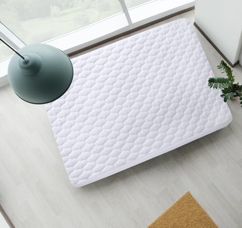 Utopia Bedding Coprimaterasso trapuntato impermeabile 160 x 200 cm, materassino elastico per materasso spesso 30 cm (Bianco) - Dettaglio recensione 4
